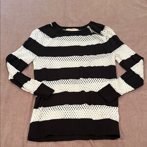 Michael Kors Black and White Striped Women's Top